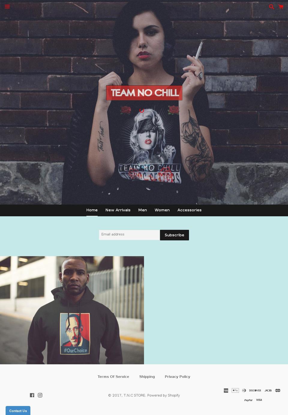 teamnochill.com shopify website screenshot