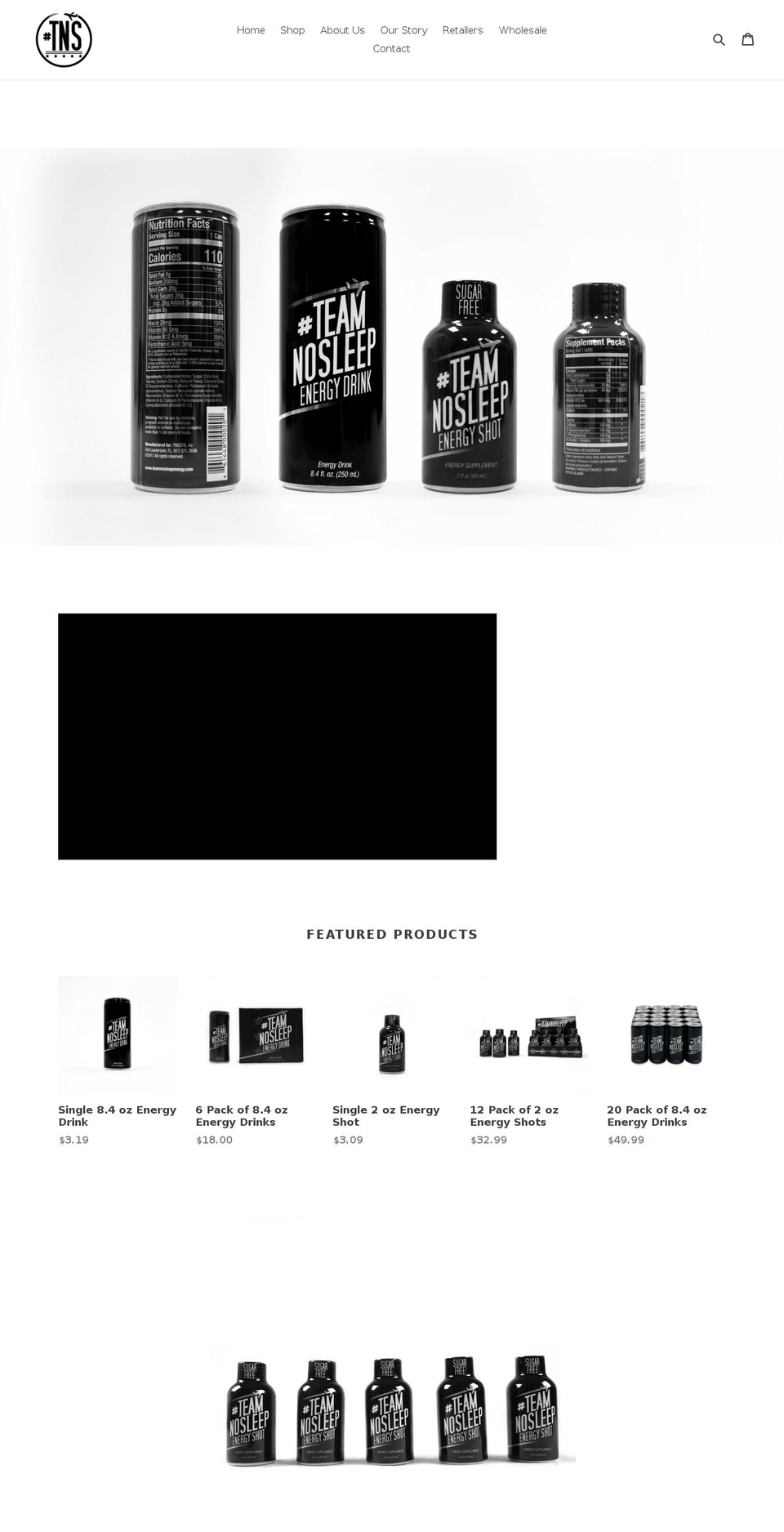 teamnosleepenergy.com shopify website screenshot