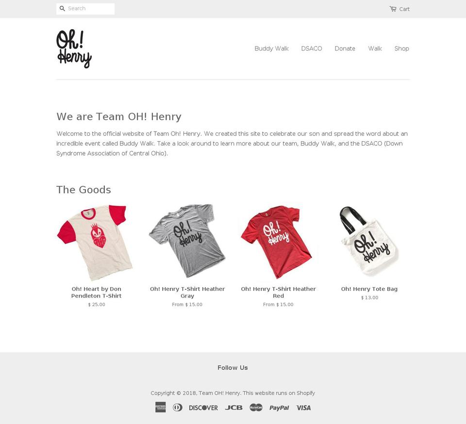 teamohhenry.com — Shopify storefront screenshot