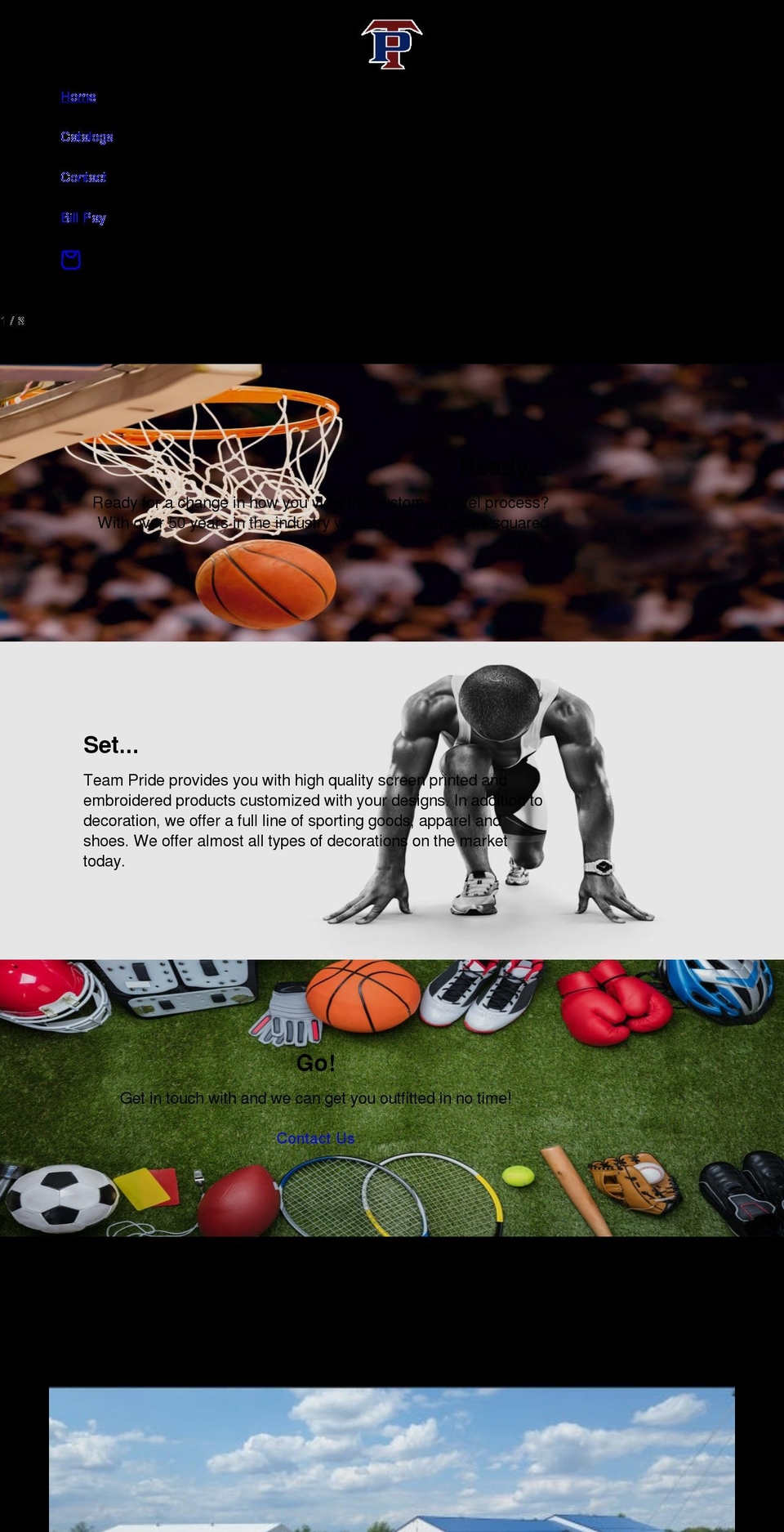 teamprideathletics.com shopify website screenshot