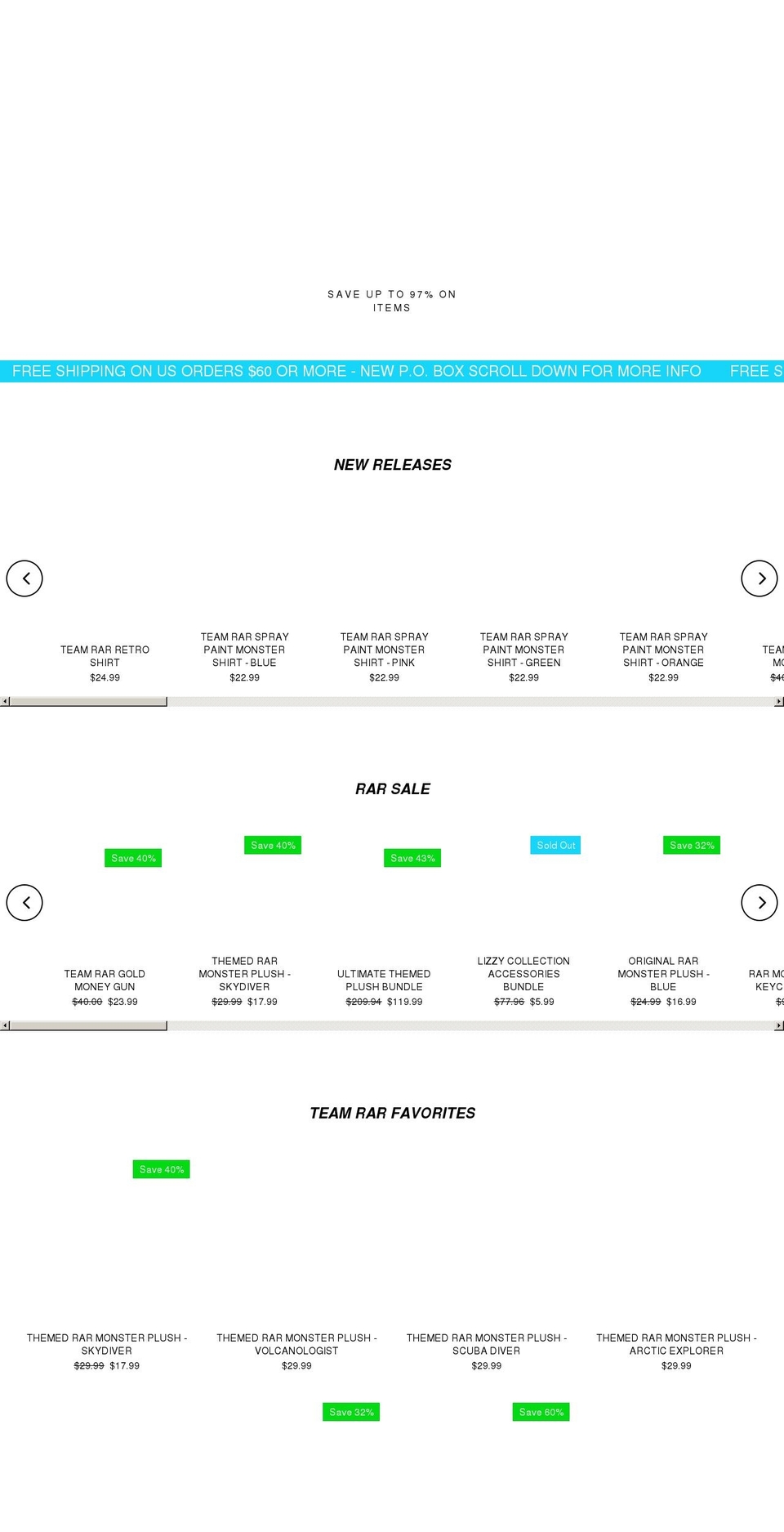 teamrar.com shopify website screenshot