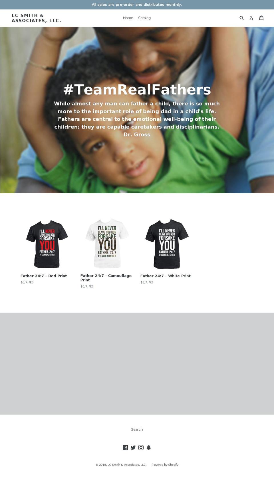 teamrealfathers.com — Shopify storefront screenshot