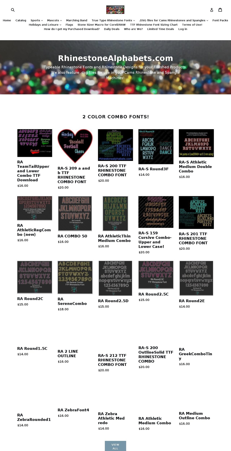 teamrhinestone.com — Shopify storefront screenshot