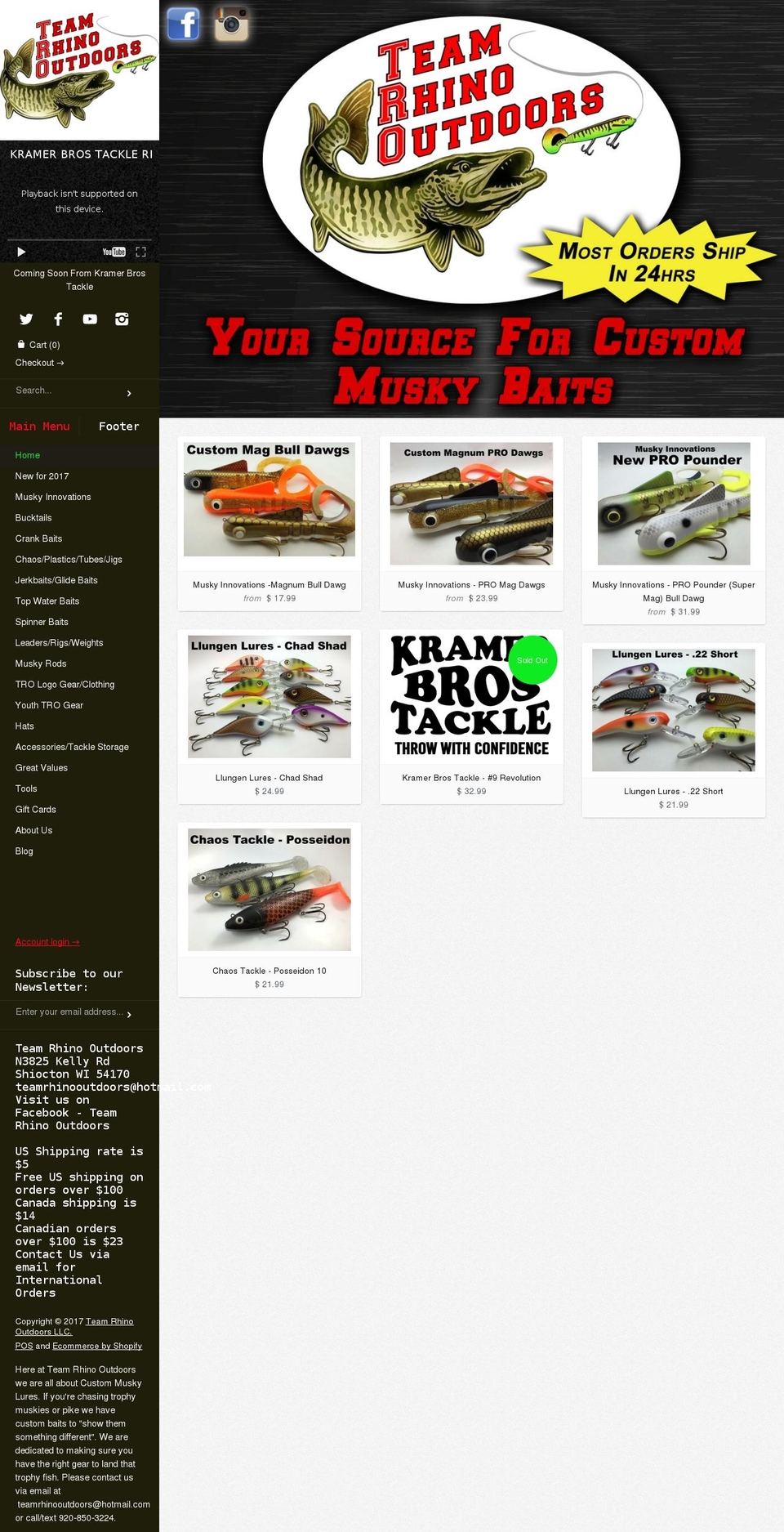 Masonry Shopify theme site example teamrhinooutdoors.com