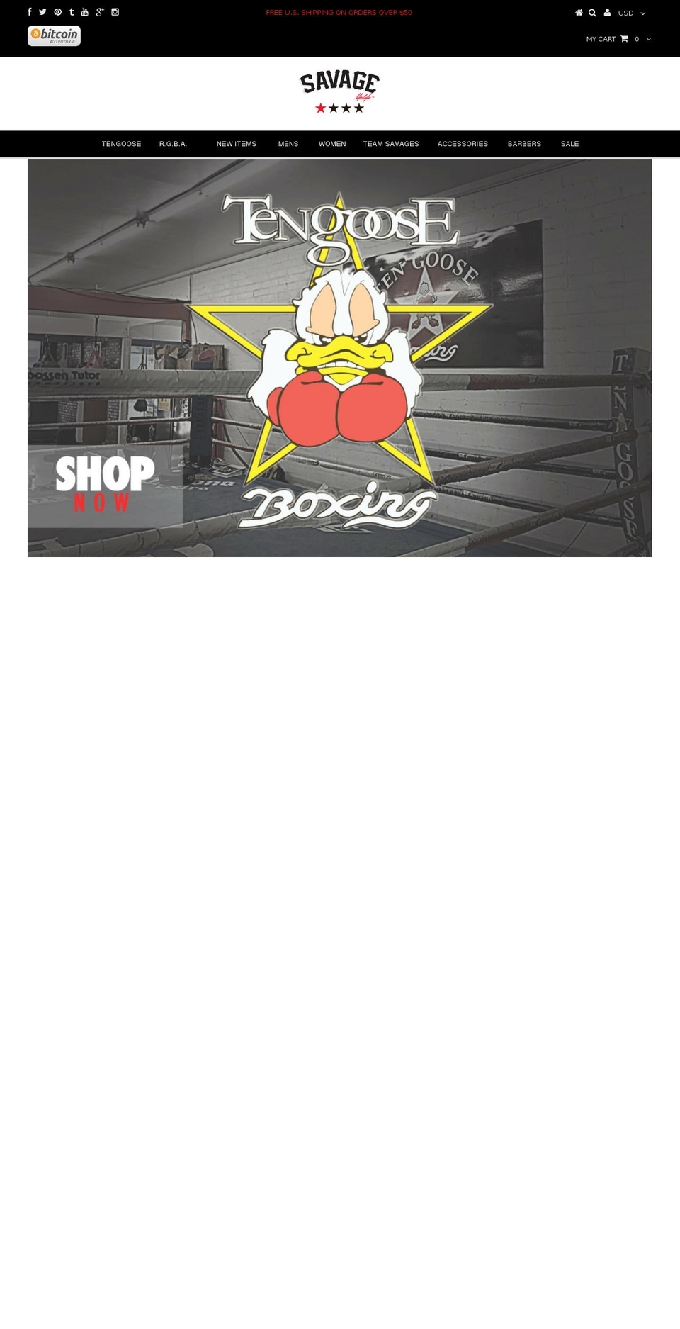 teamsavages.com shopify website screenshot