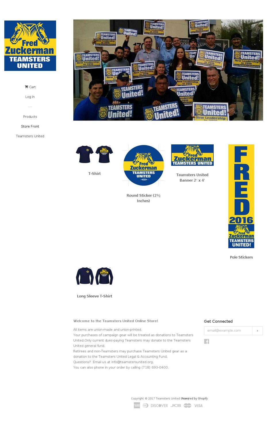 teamstersunitedgear.org shopify website screenshot