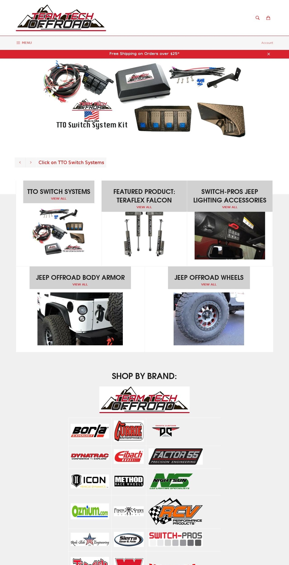 teamtechoffroad.com shopify website screenshot