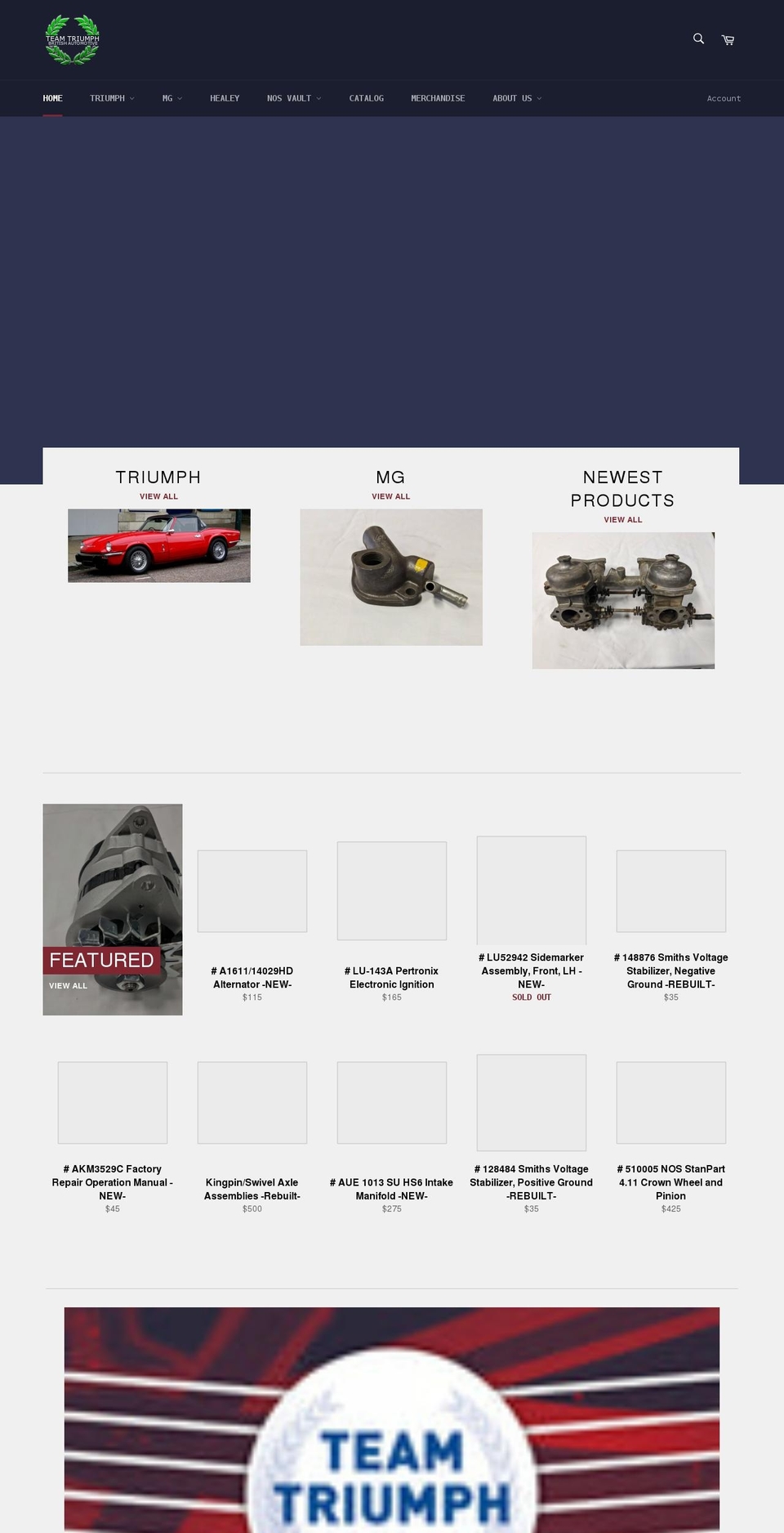 teamtriumph.com shopify website screenshot