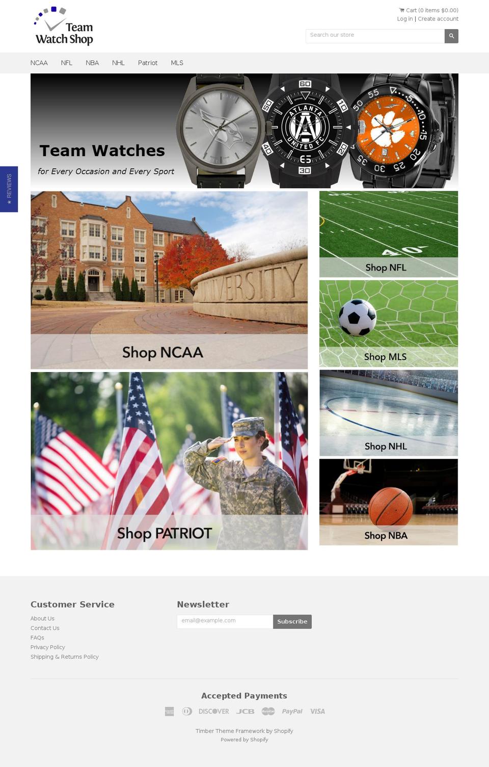 teamwatchshop.com — Shopify storefront screenshot
