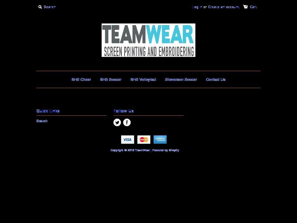 teamwearbiz.com shopify website screenshot