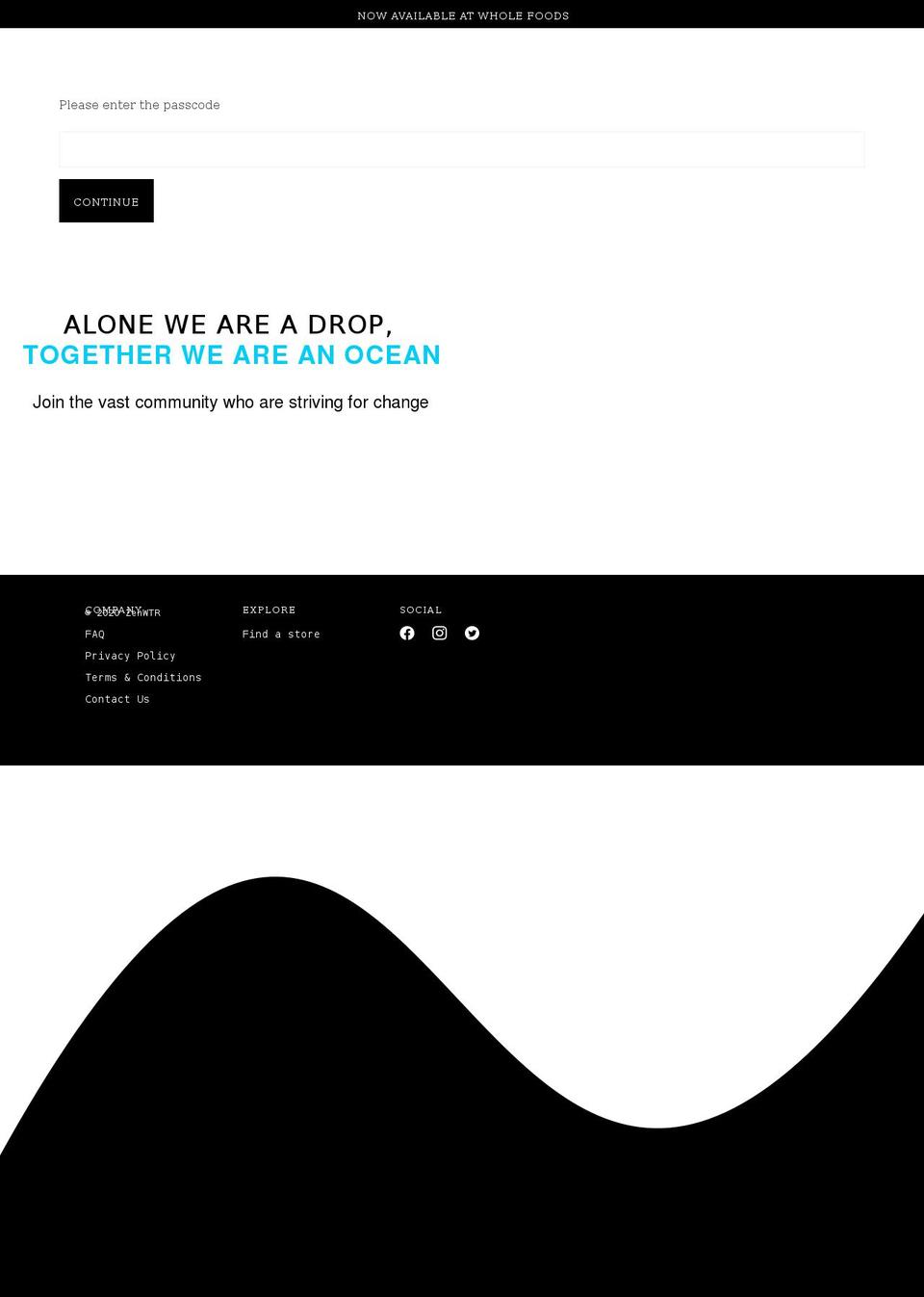 teamzenwtr.com shopify website screenshot