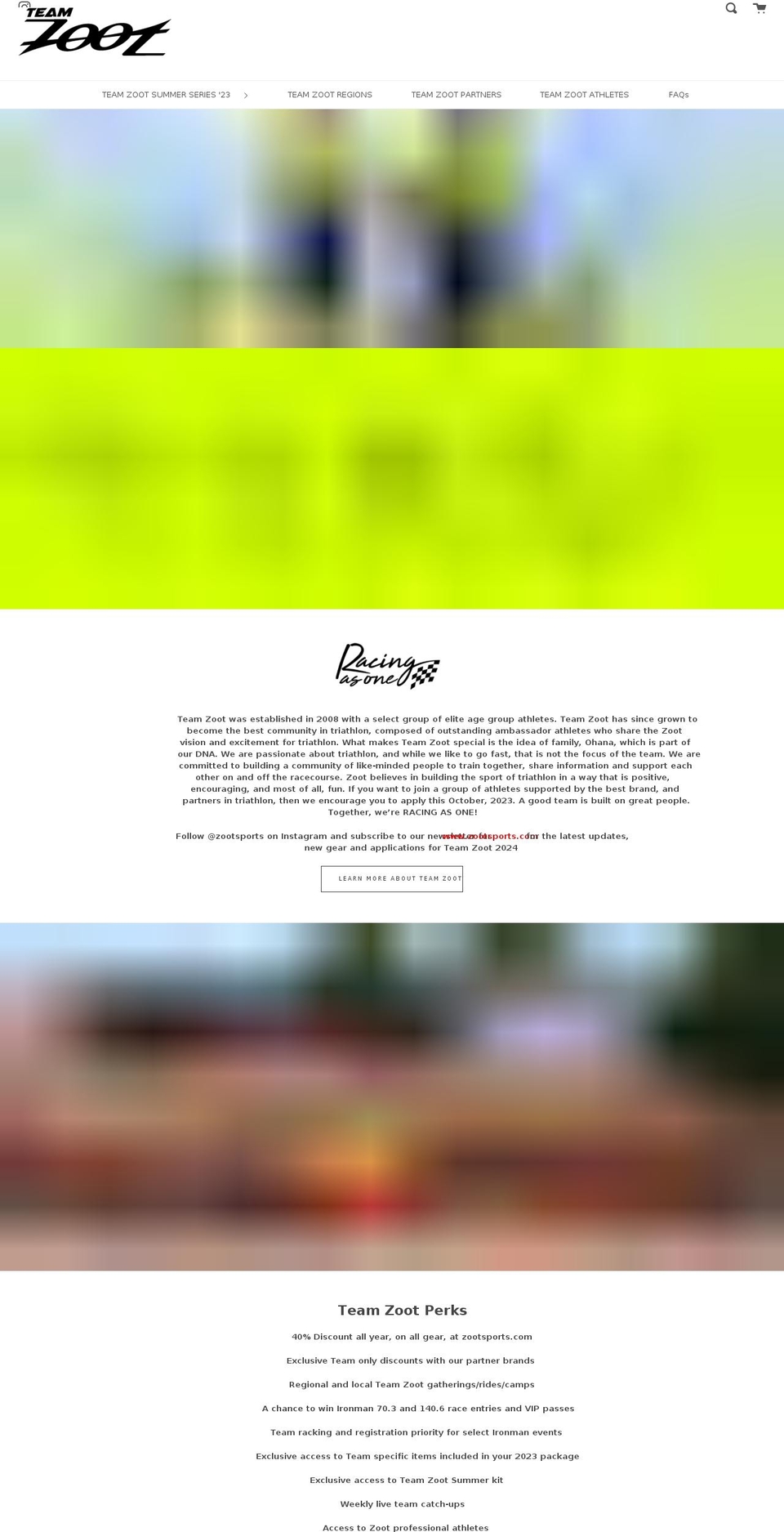 Aloha Shopify theme site example teamzoot.com