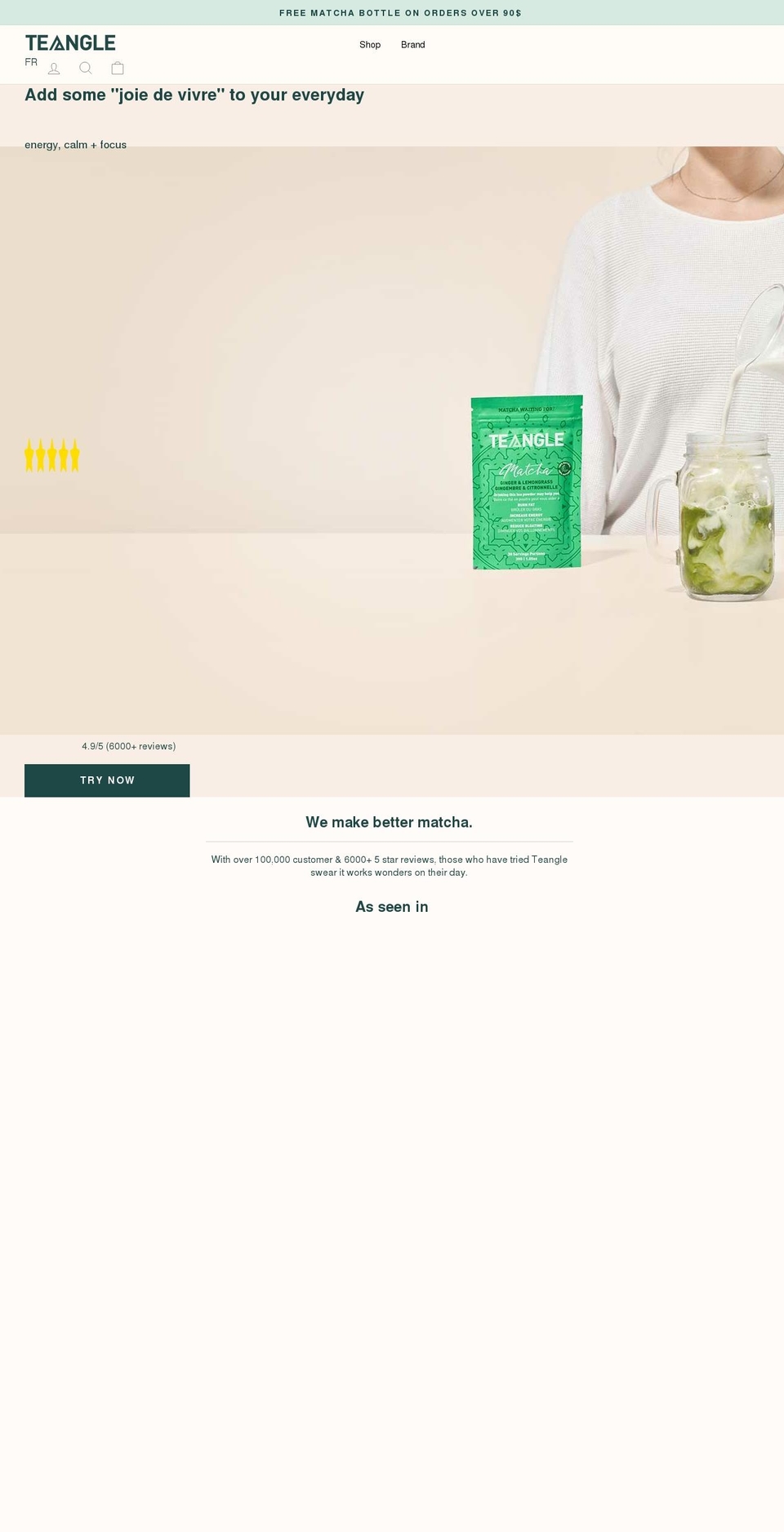 teangle.ca shopify website screenshot