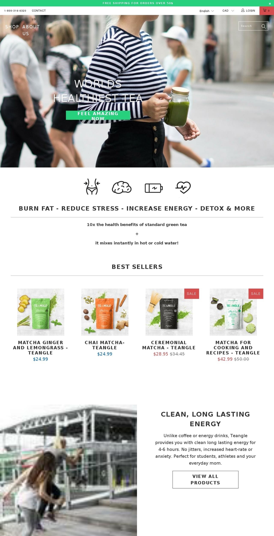 teangle.com shopify website screenshot
