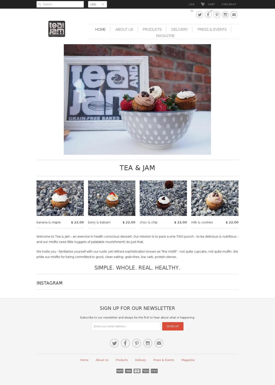 teanjam.com shopify website screenshot