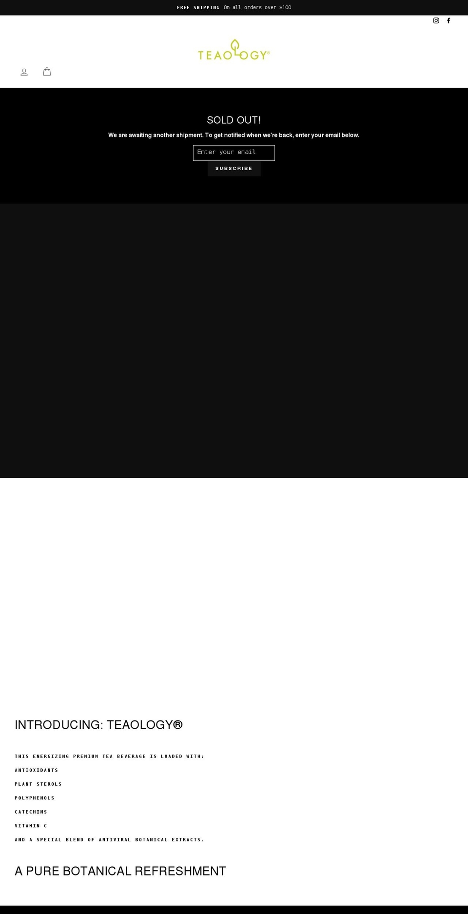 teaology.com shopify website screenshot