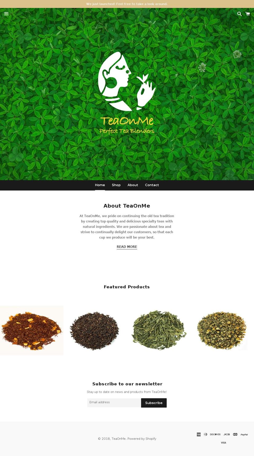 teaonme.com shopify website screenshot