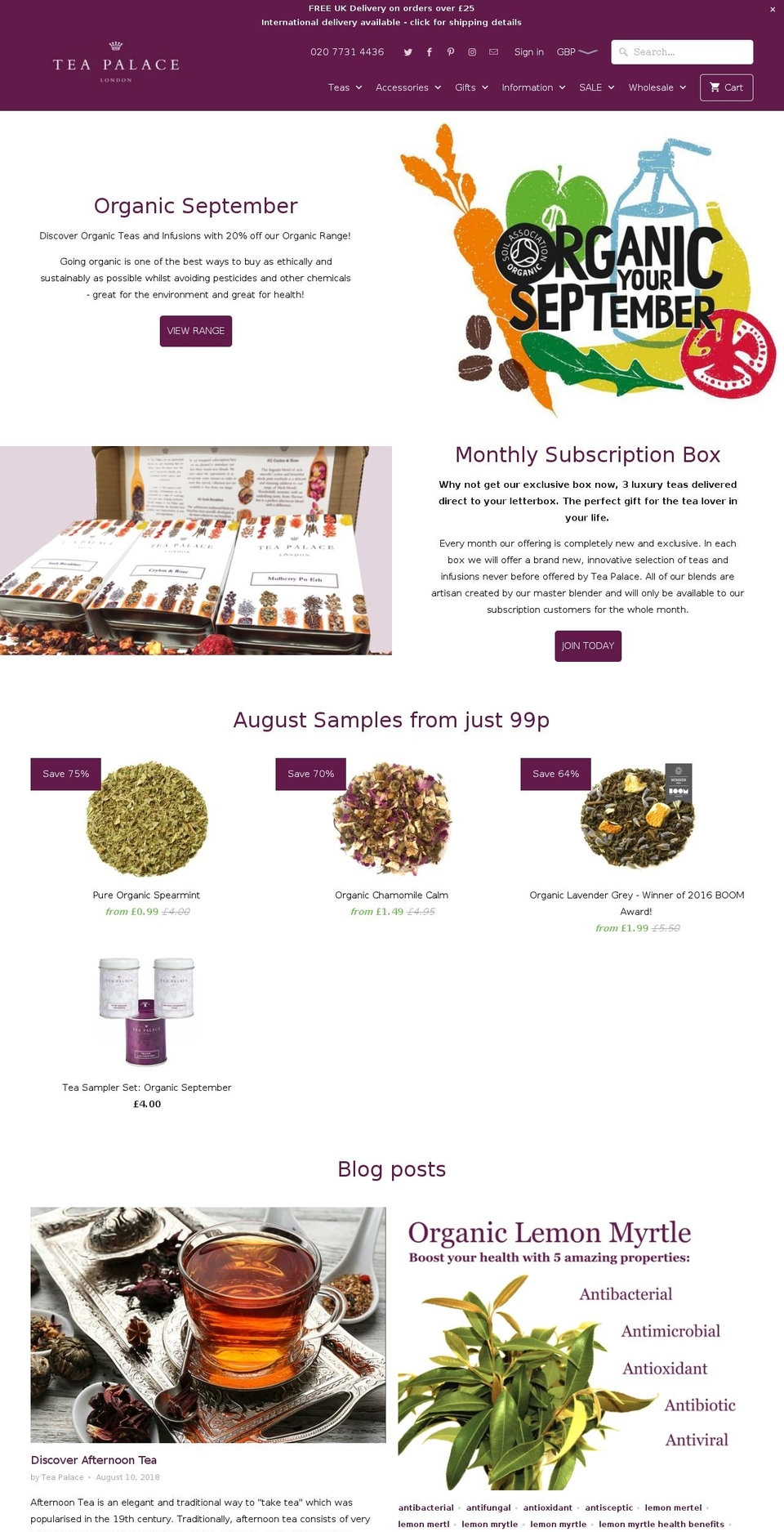 teapalace.london shopify website screenshot