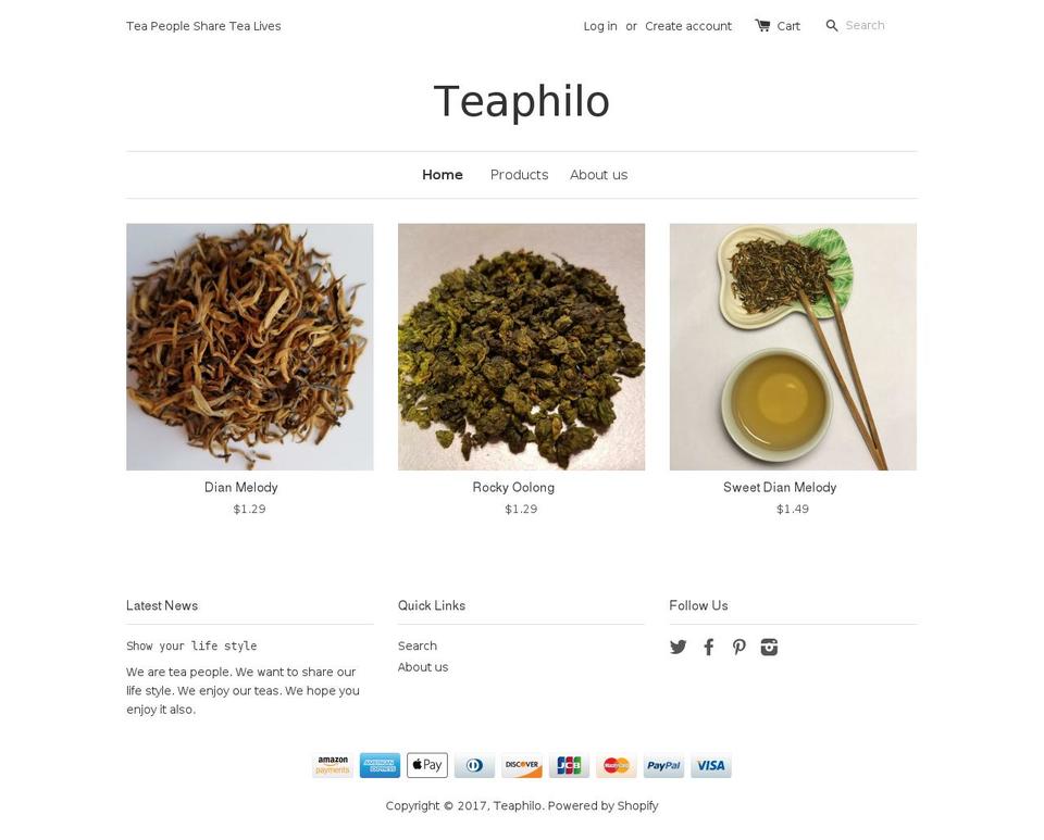 teaphilo.com shopify website screenshot