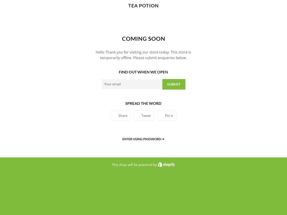 teapotion.com.au shopify website screenshot