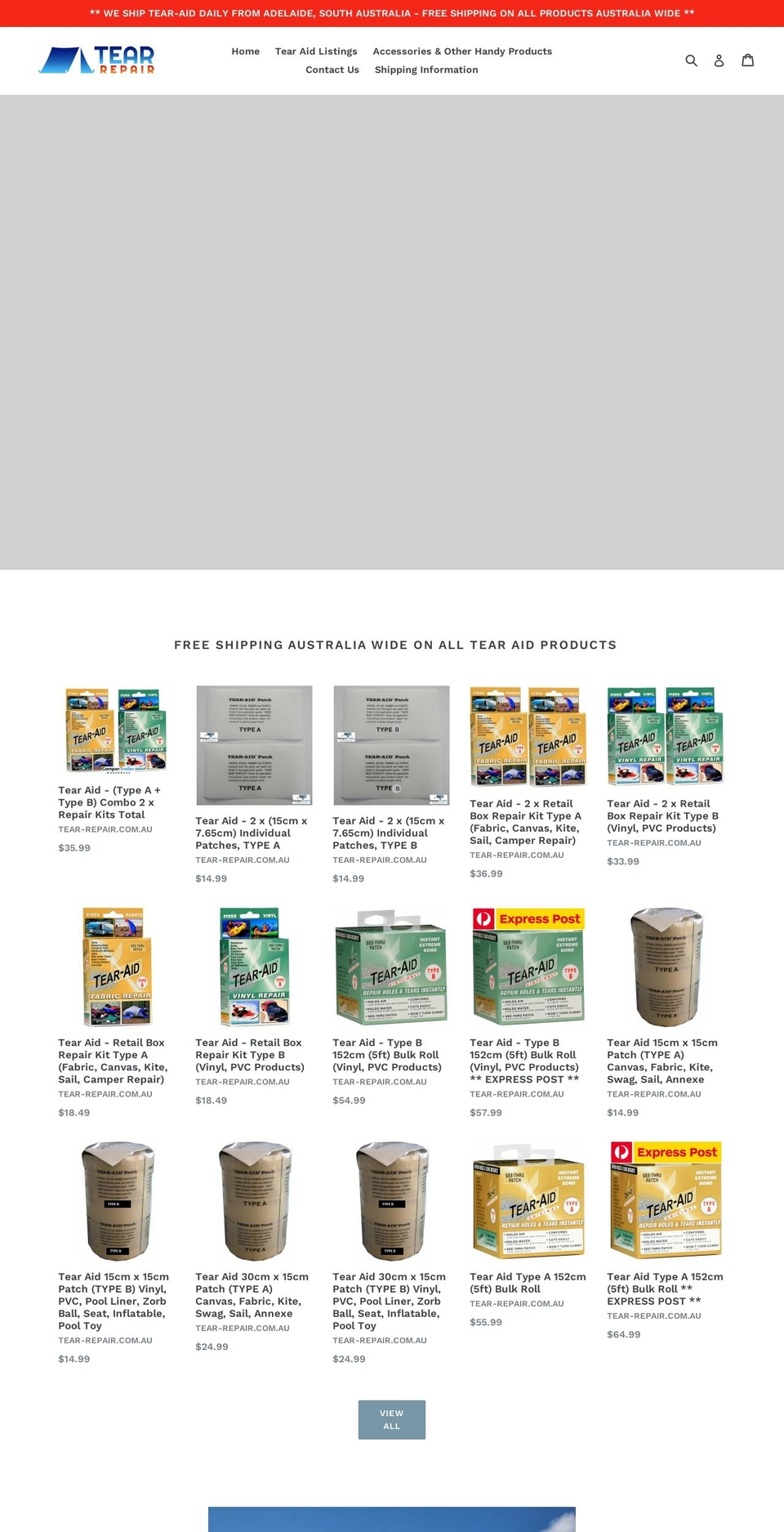 tear-repair.com.au shopify website screenshot