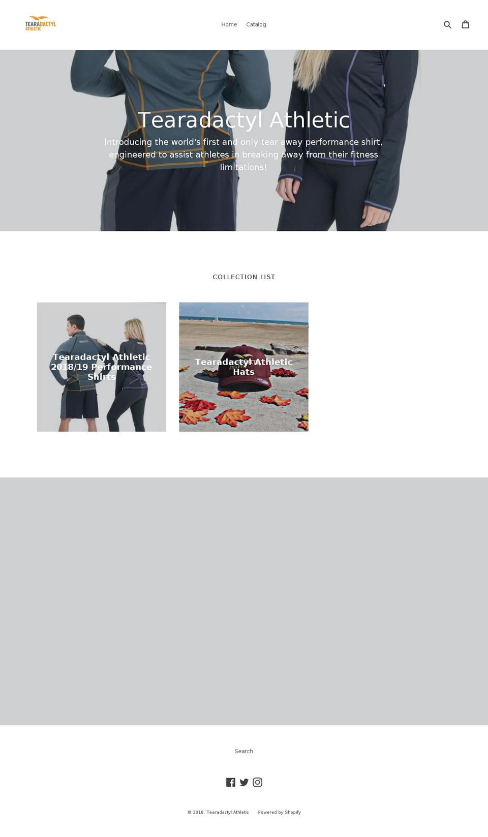 tearadactylathletic.com — Shopify storefront screenshot