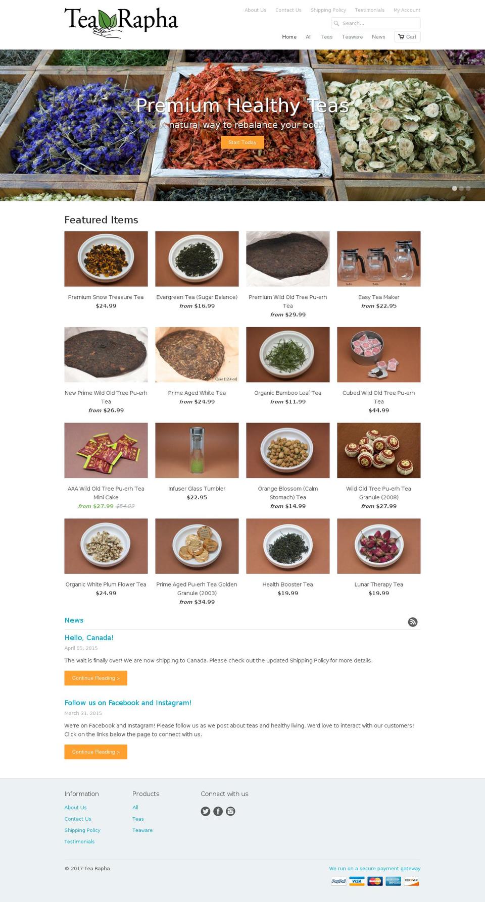 tearapha.com shopify website screenshot