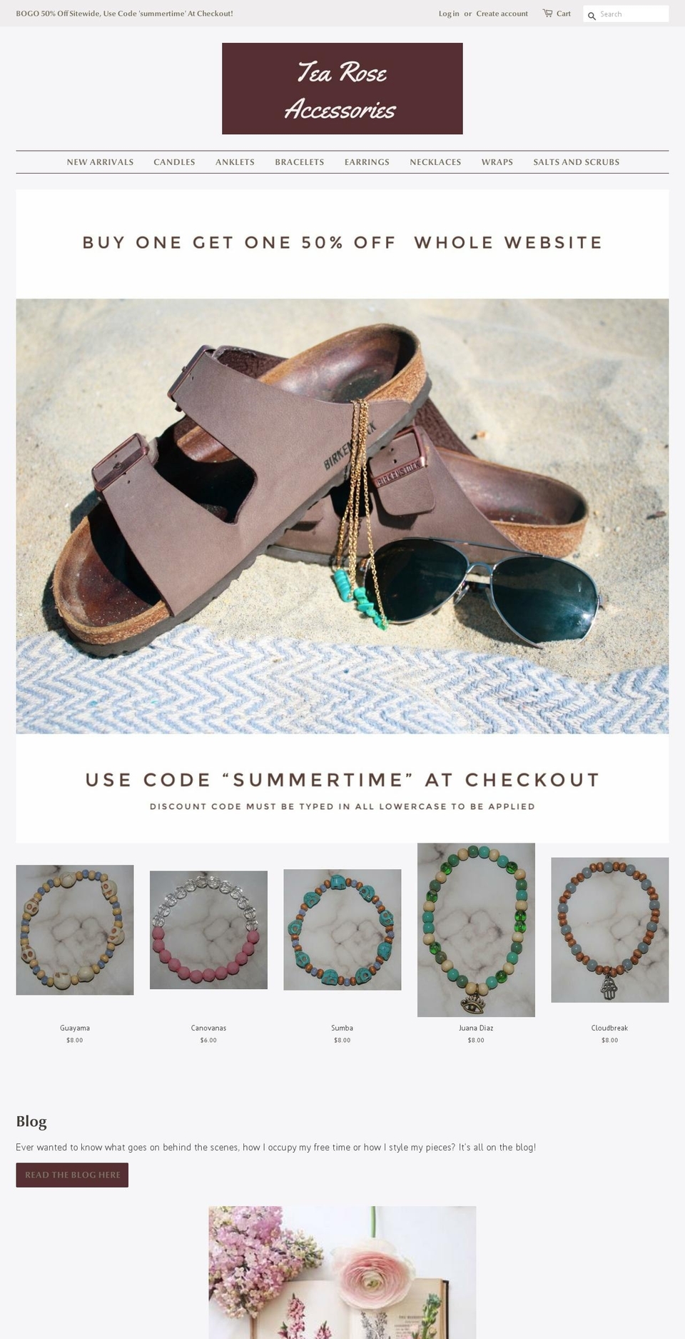 tearoseaccessories.com shopify website screenshot