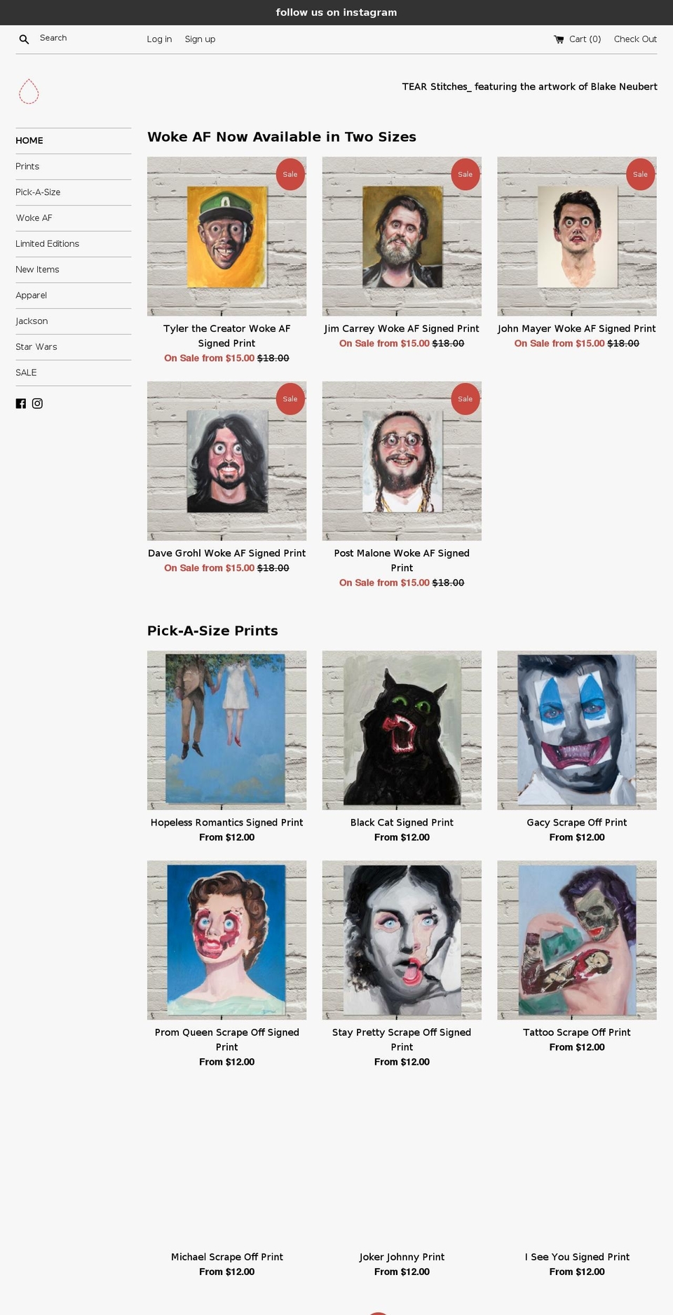 tearstitches.com — Shopify storefront screenshot