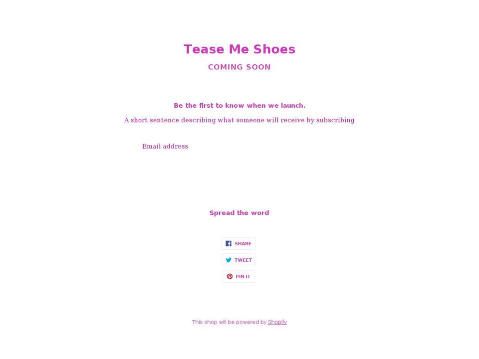 teasemeshoes.com shopify website screenshot