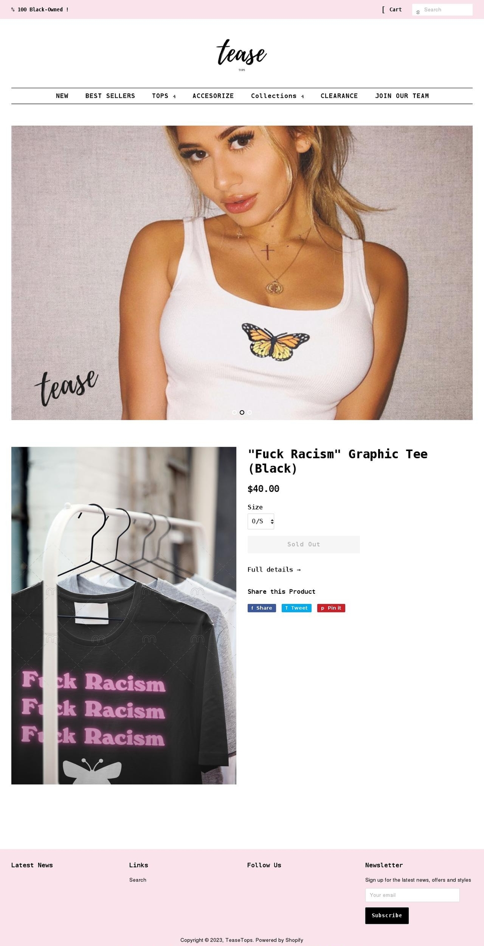 teasetops.com shopify website screenshot