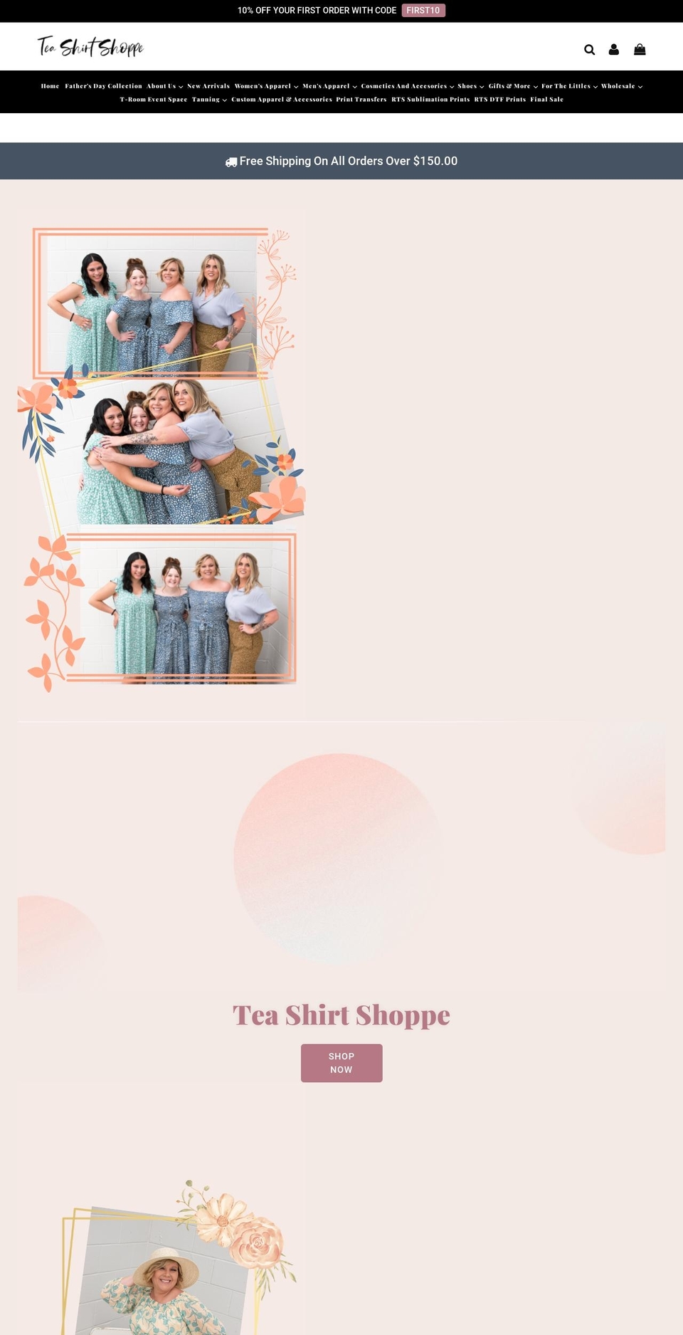 teashirtshoppe.com — Shopify storefront screenshot