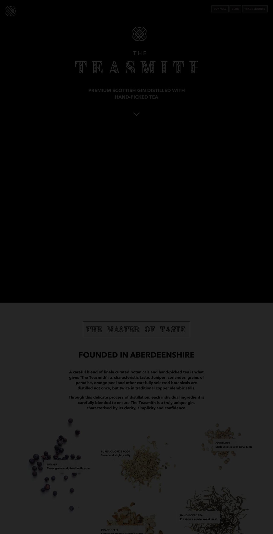 teasmithspirits.com shopify website screenshot