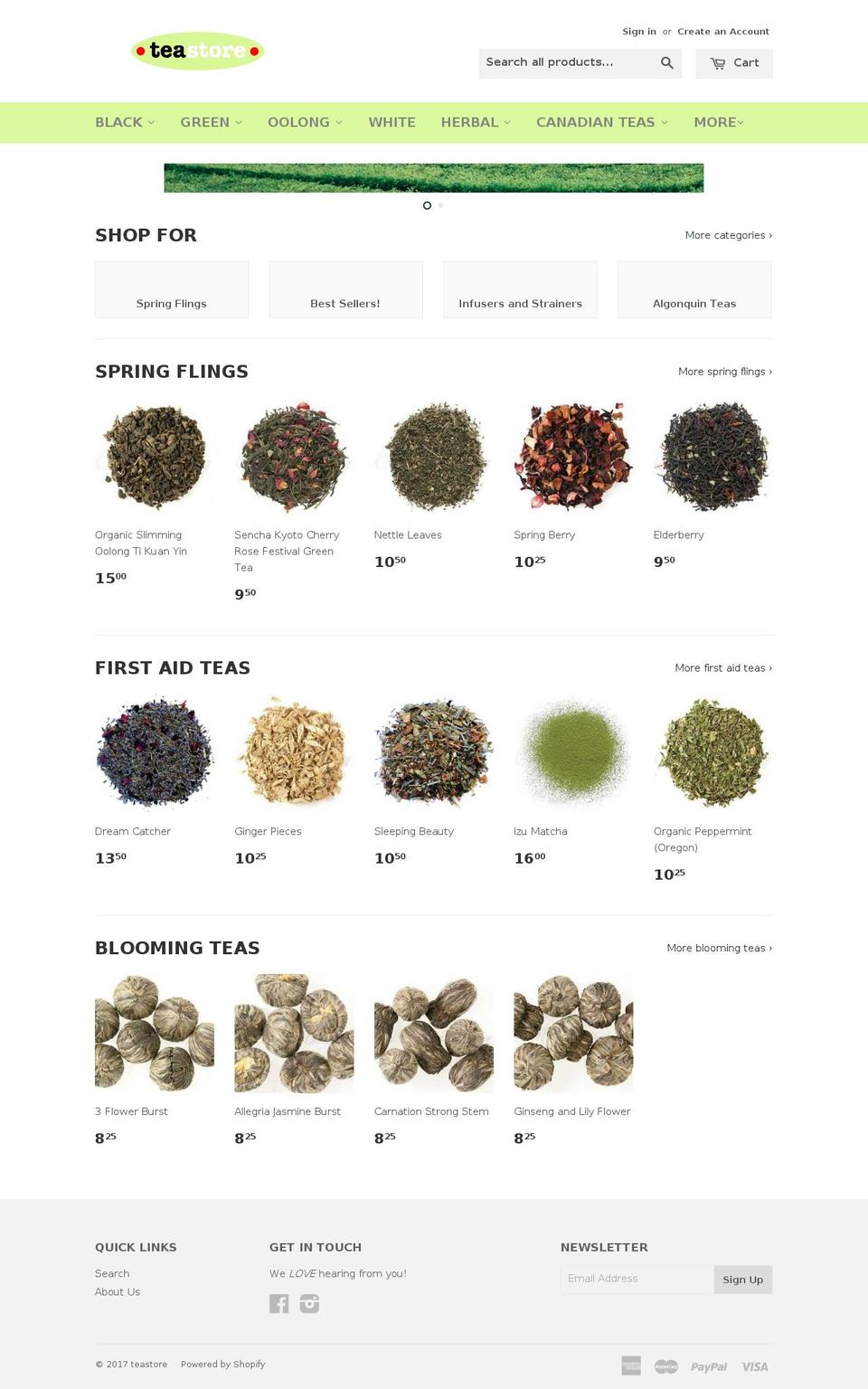 teastore.ca shopify website screenshot