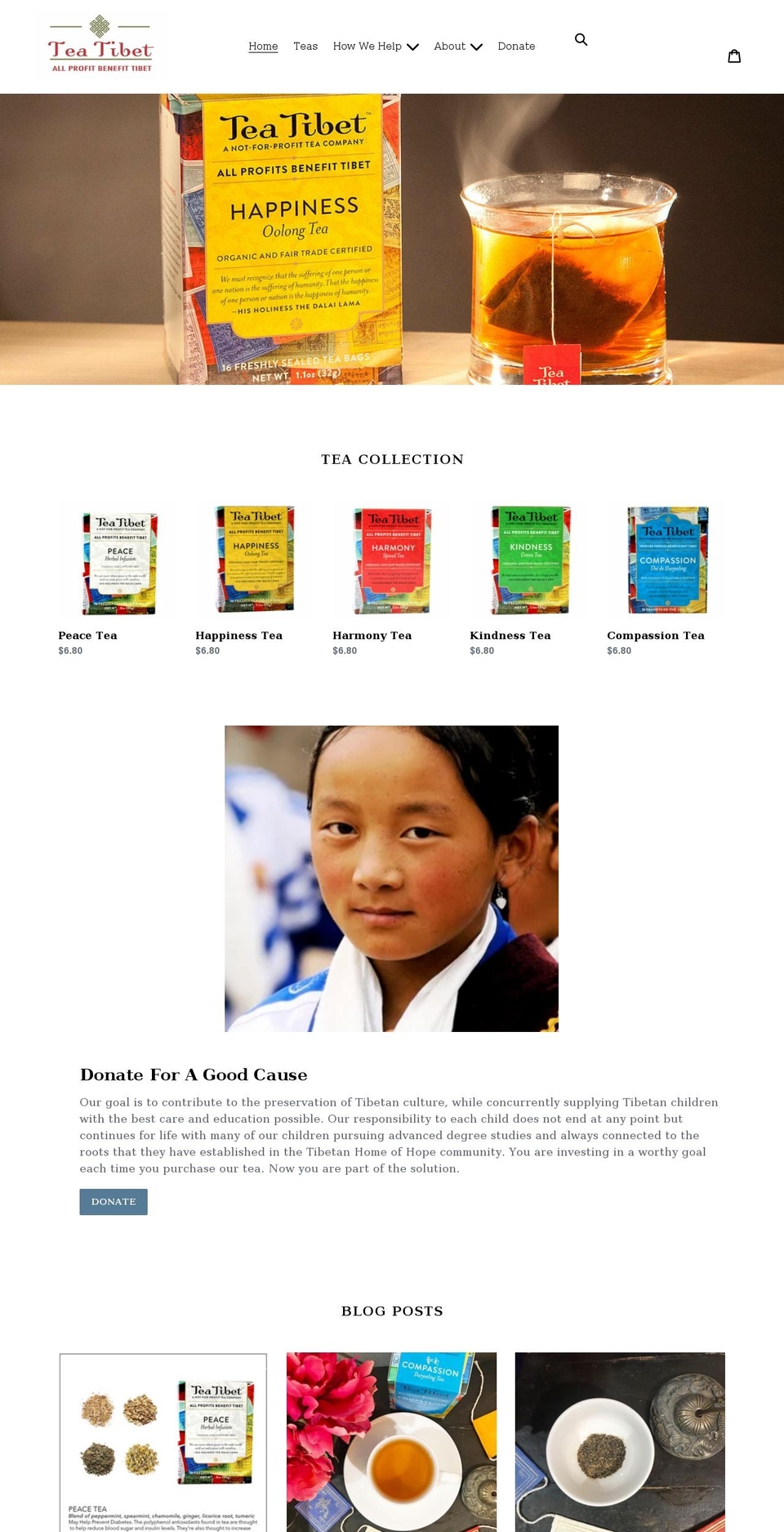 teatibet.org shopify website screenshot