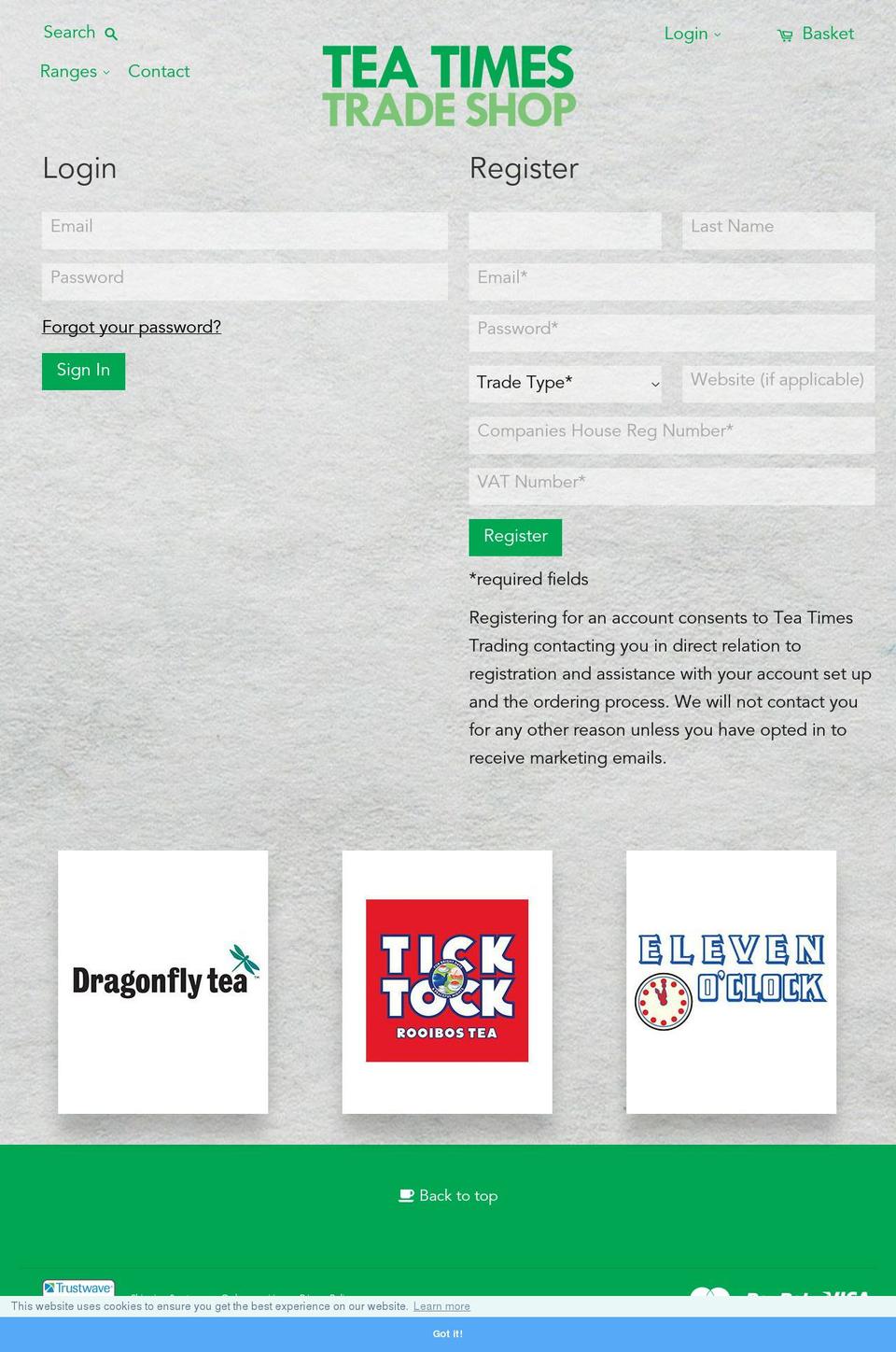 teatimestradeshop.com shopify website screenshot