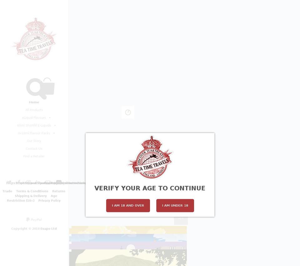teatimetravels.com — Shopify storefront screenshot