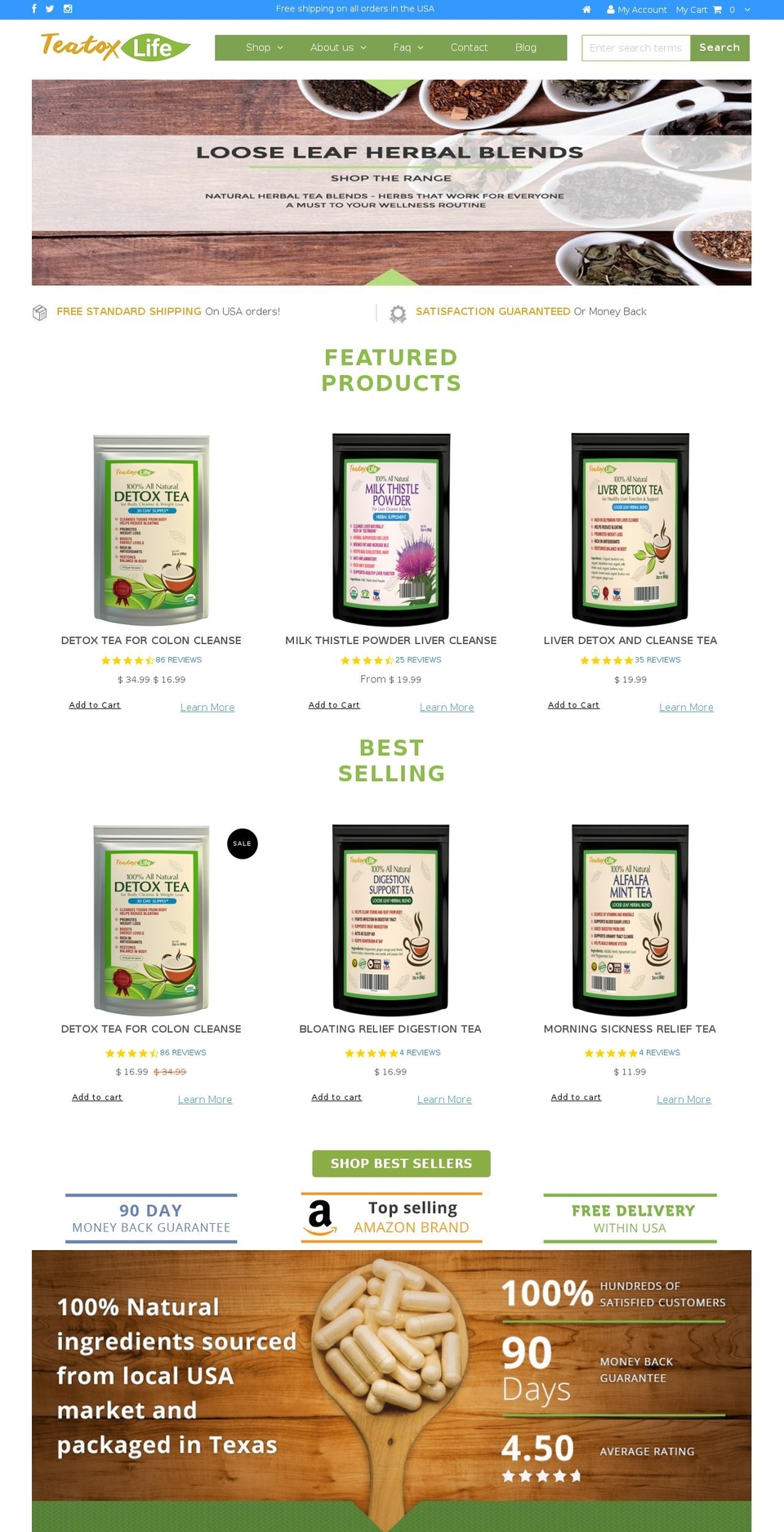 teatoxlife.com shopify website screenshot