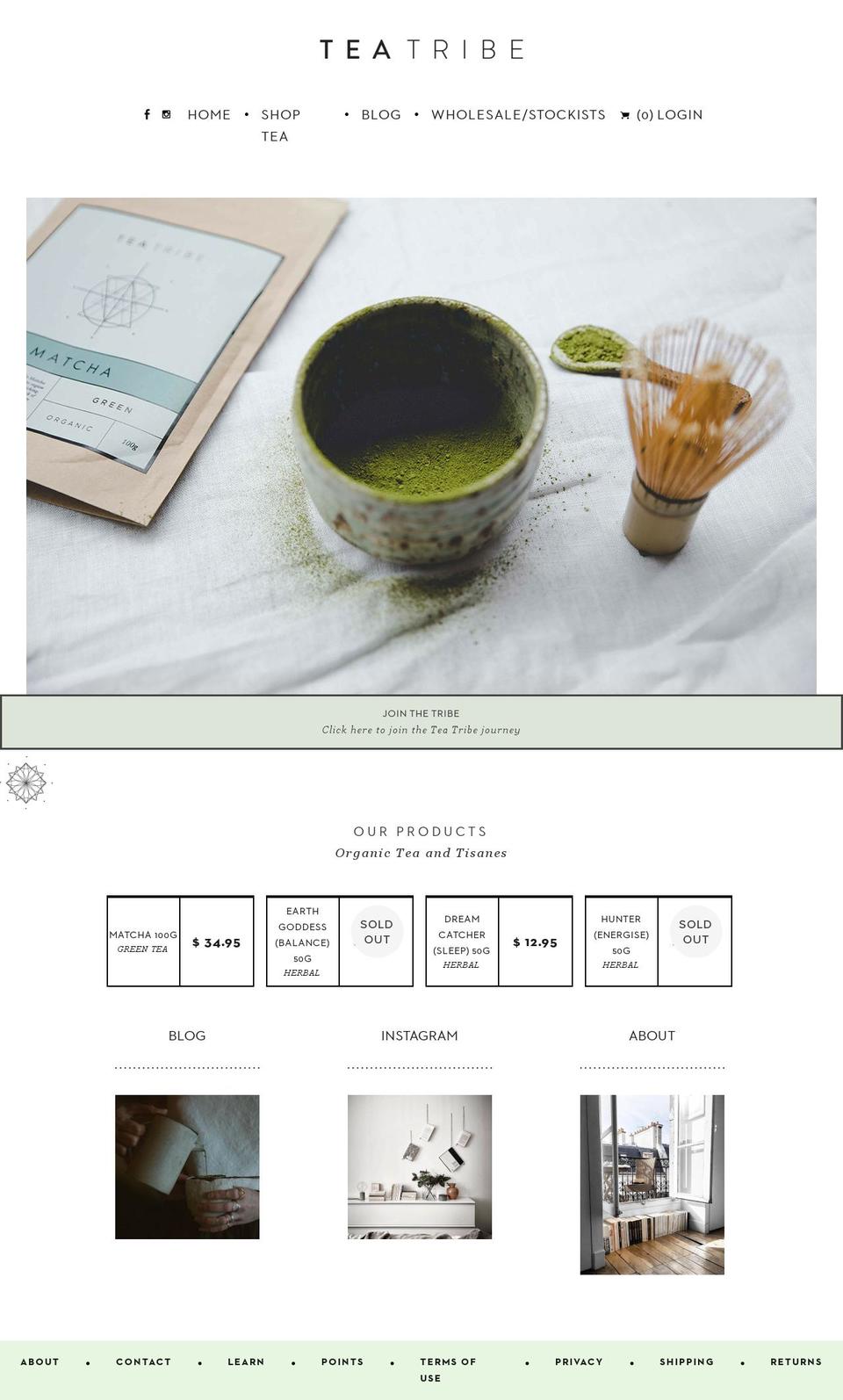 teatribeculture.com shopify website screenshot