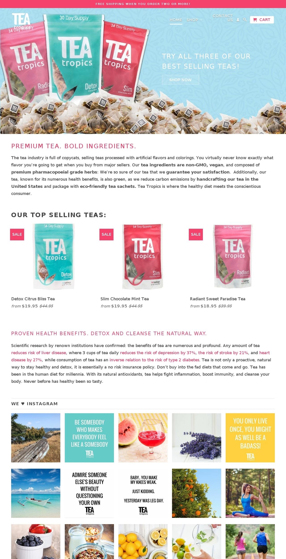 teatropics.com shopify website screenshot
