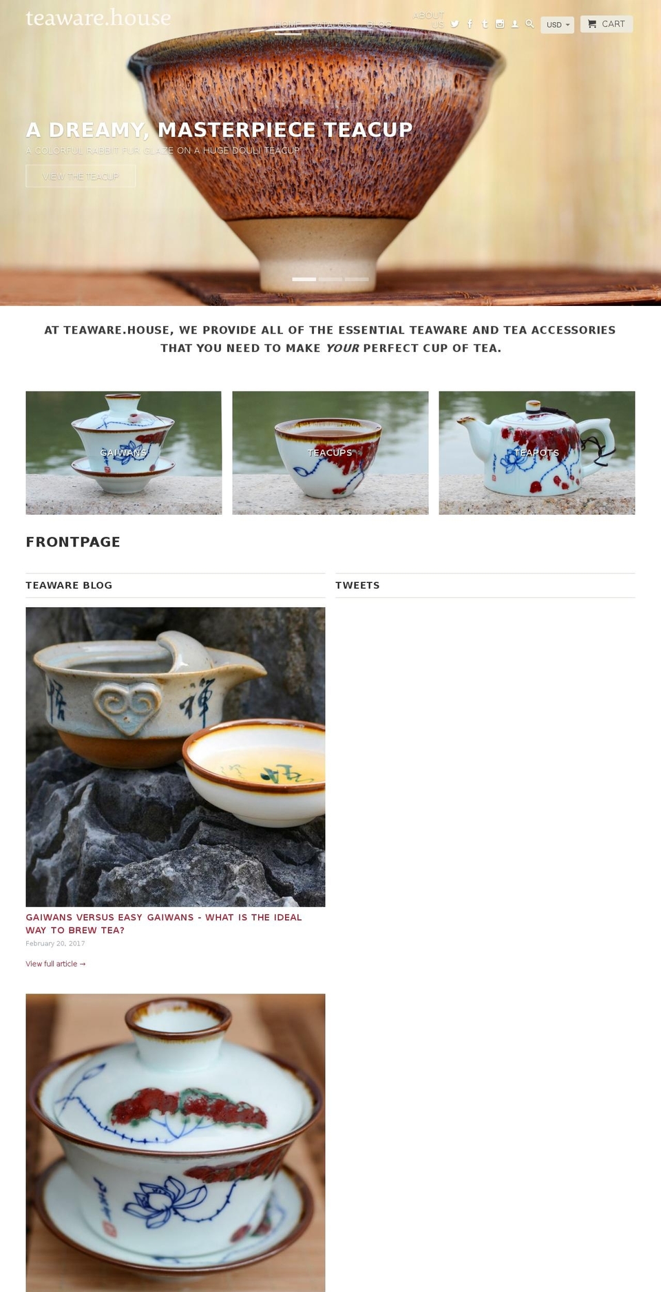 Retina Shopify theme site example teaware.house
