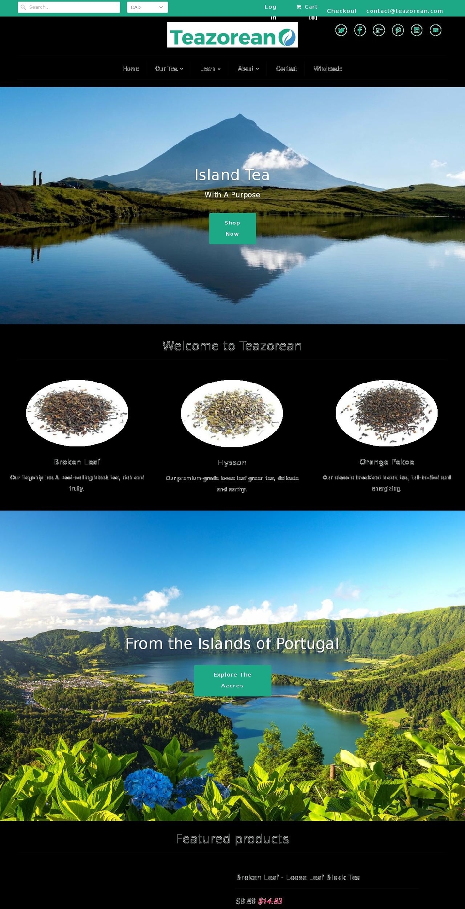 teazorian.com — Shopify storefront screenshot