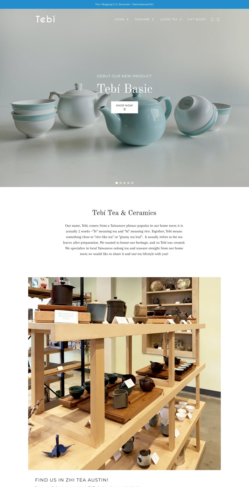 tebitea.com — Shopify storefront screenshot
