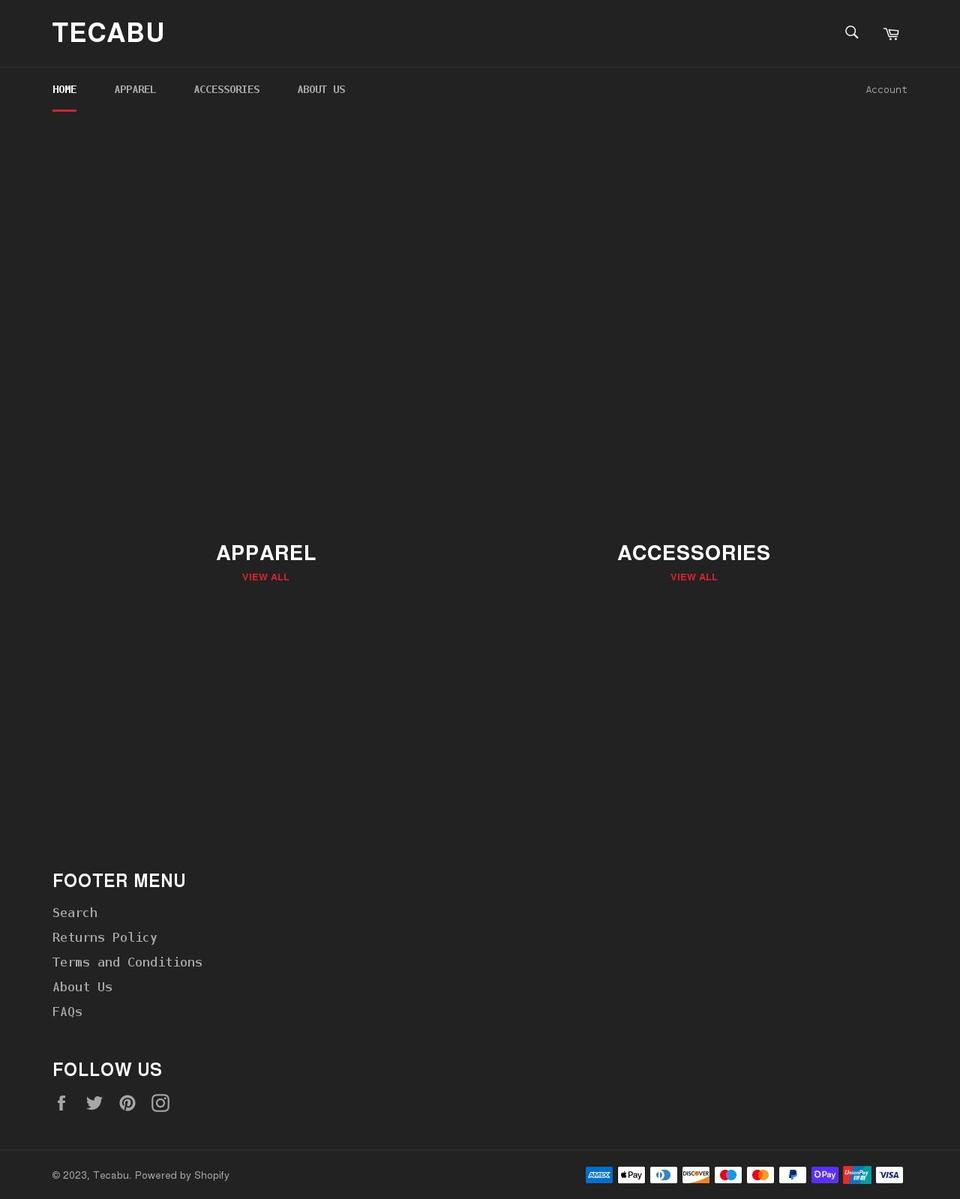 tecabu.com — Shopify storefront screenshot