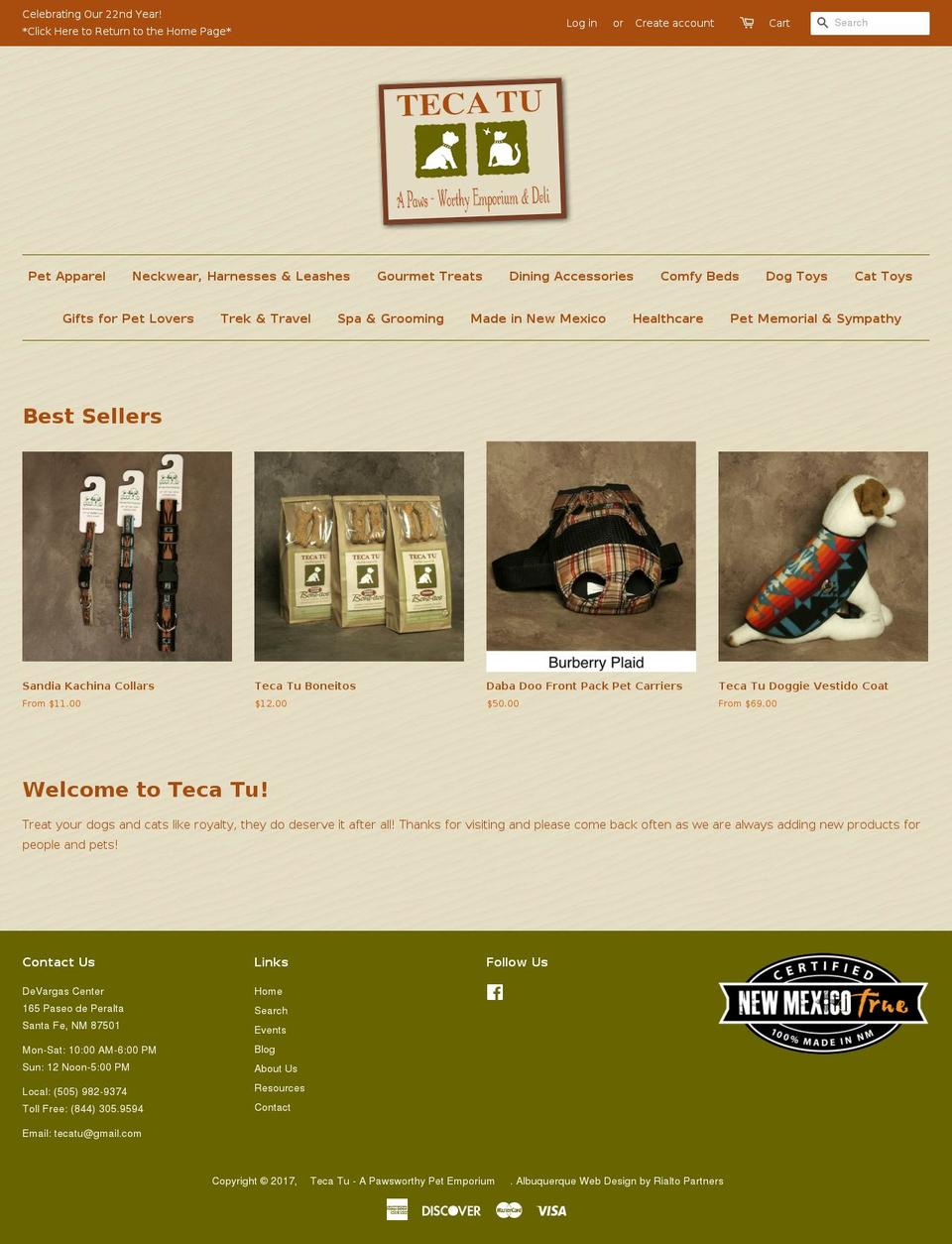 main Shopify theme site example tecatu.com