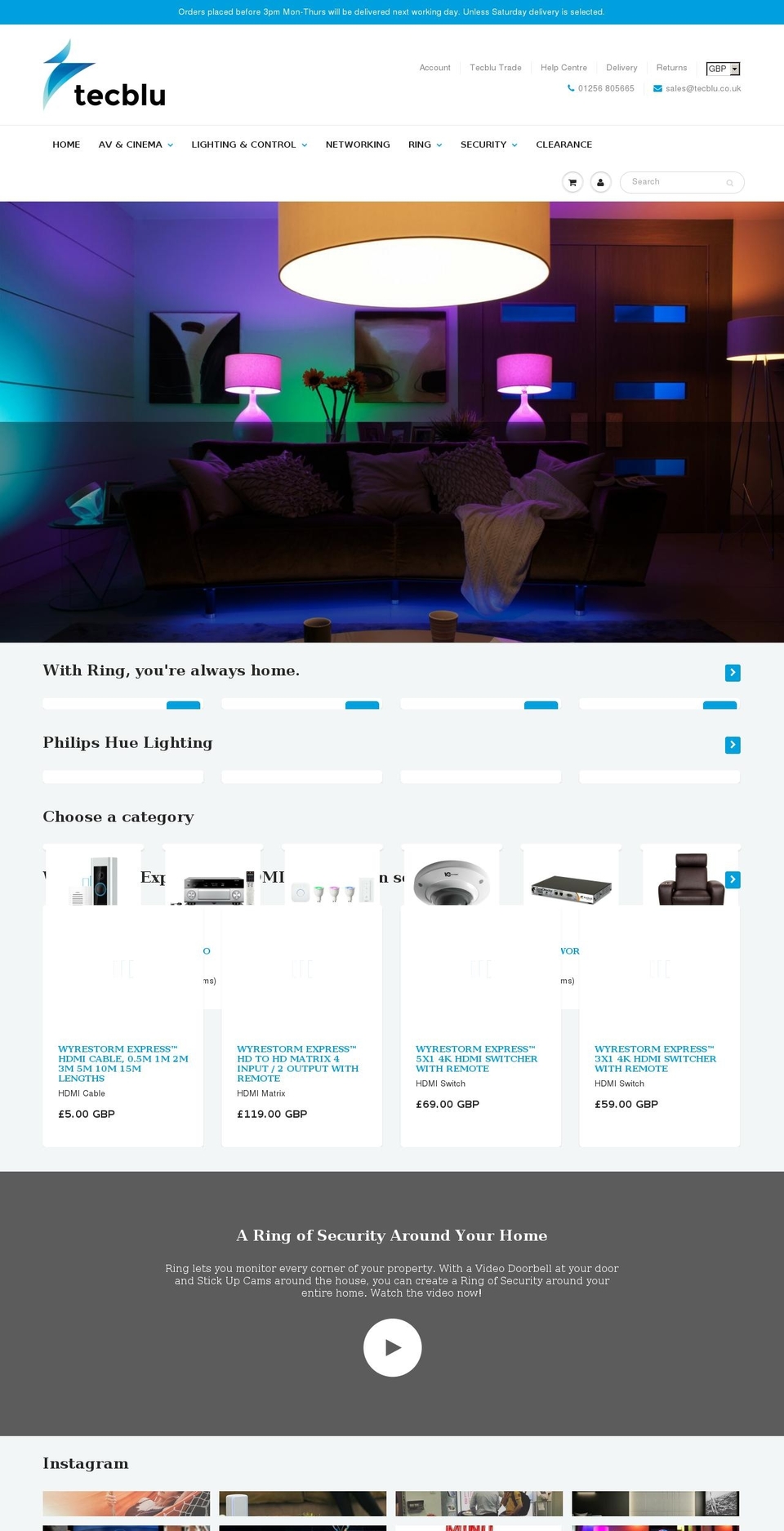 tecblu.co.uk shopify website screenshot