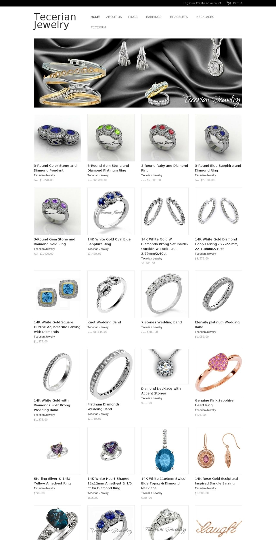 tecerianjewelry.com shopify website screenshot