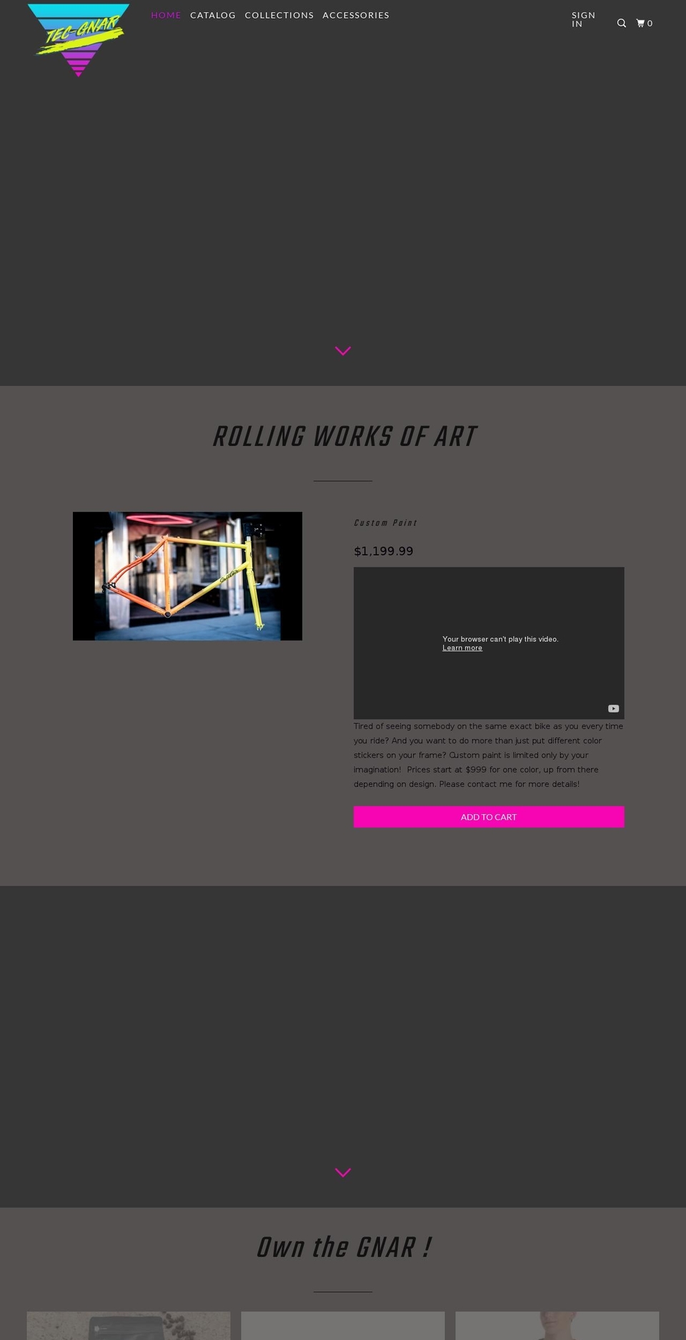 tecgnarcolor.com — Shopify storefront screenshot