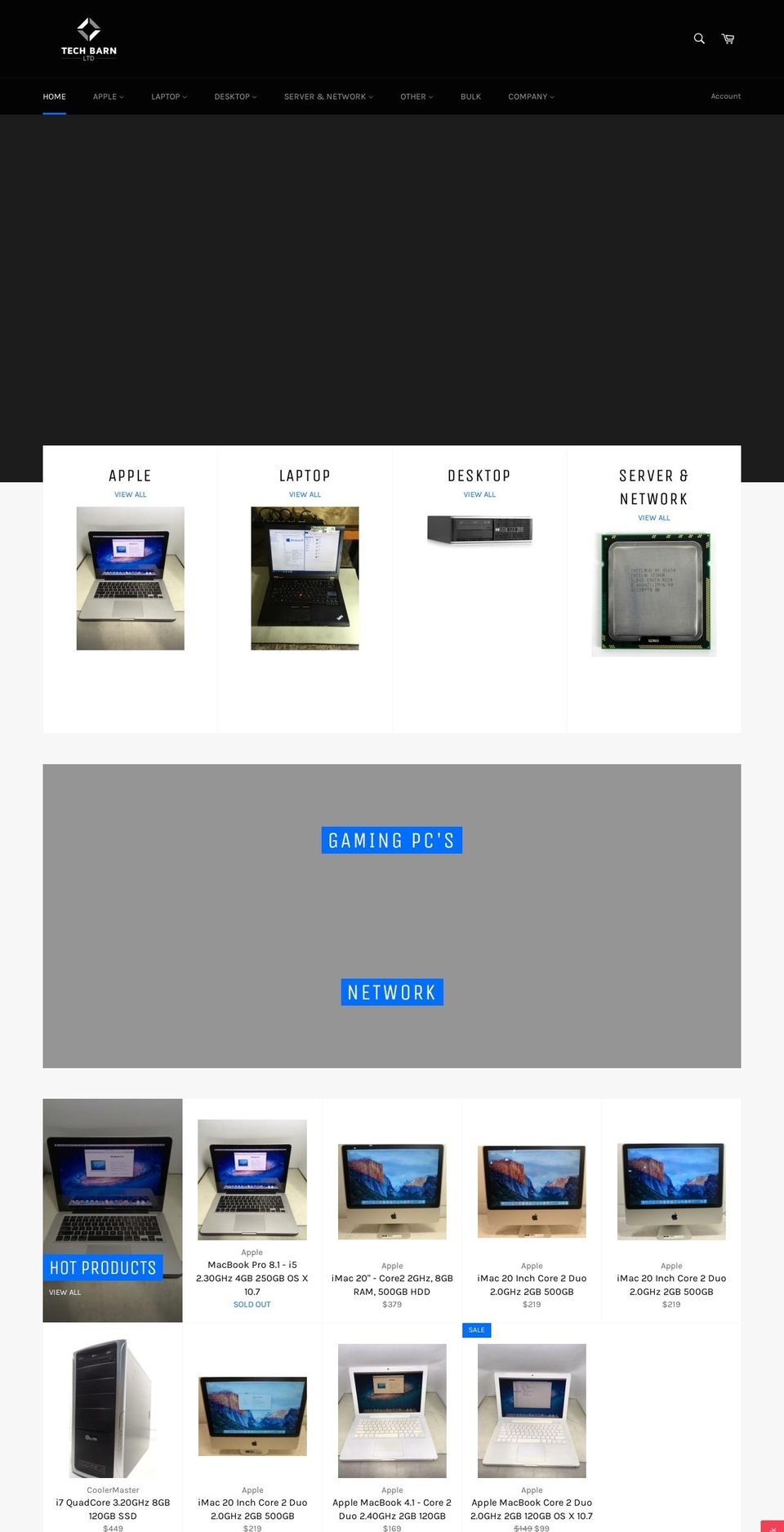 tech-barn.com shopify website screenshot