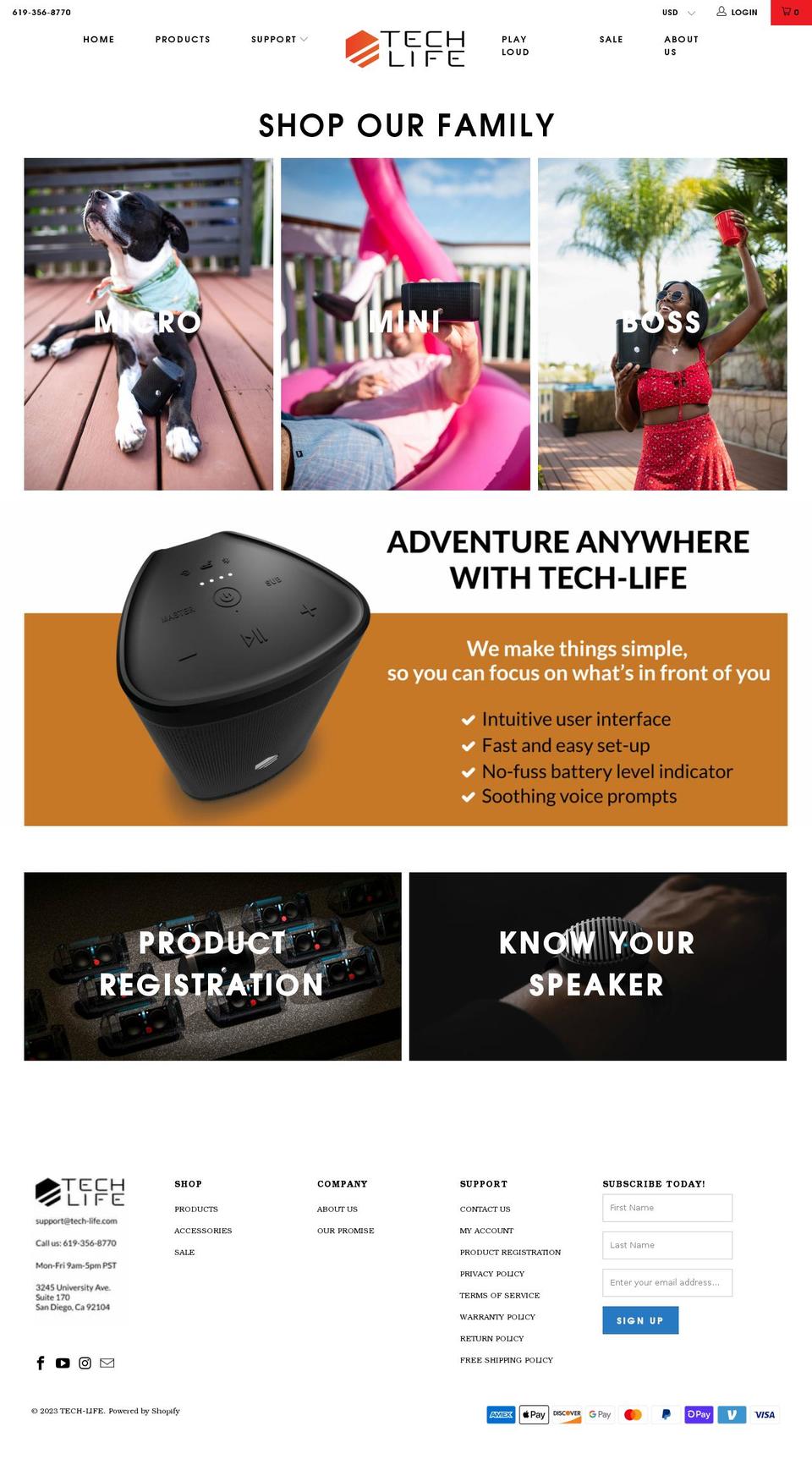 tech-life.com shopify website screenshot